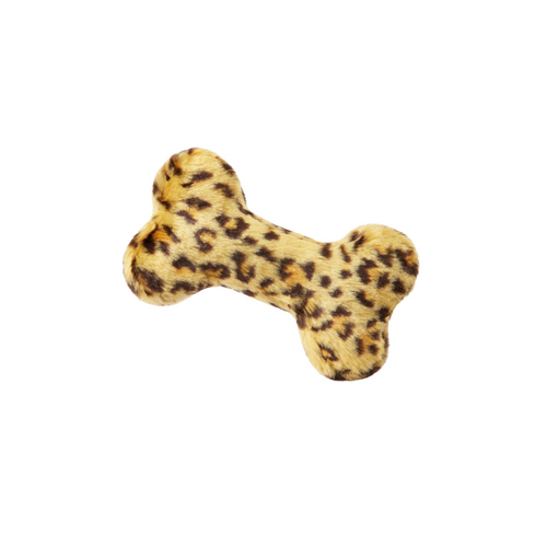 Leopard plush bone small